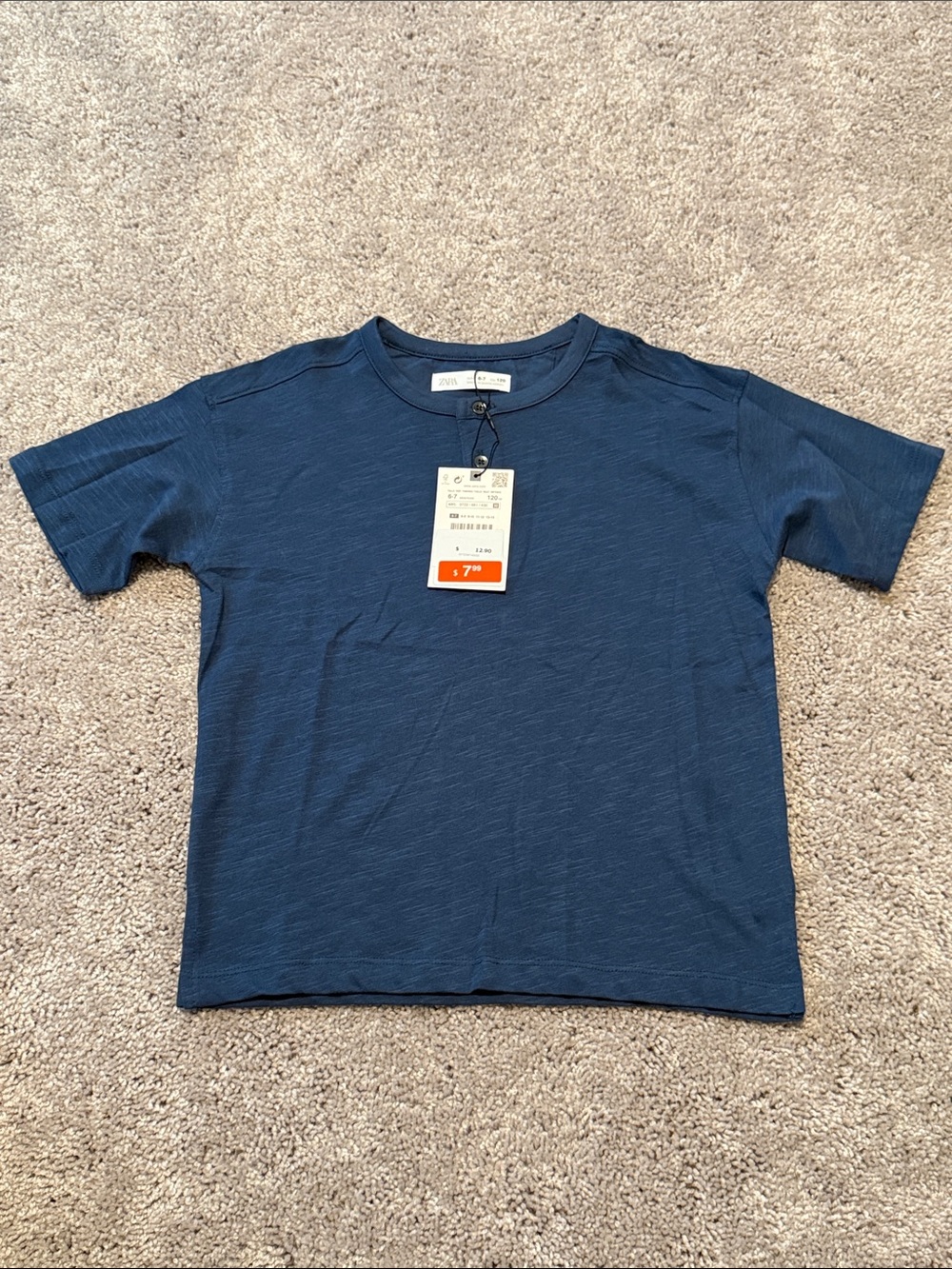 Zara Kids Dark Blue Short Sleeve Crew Tee